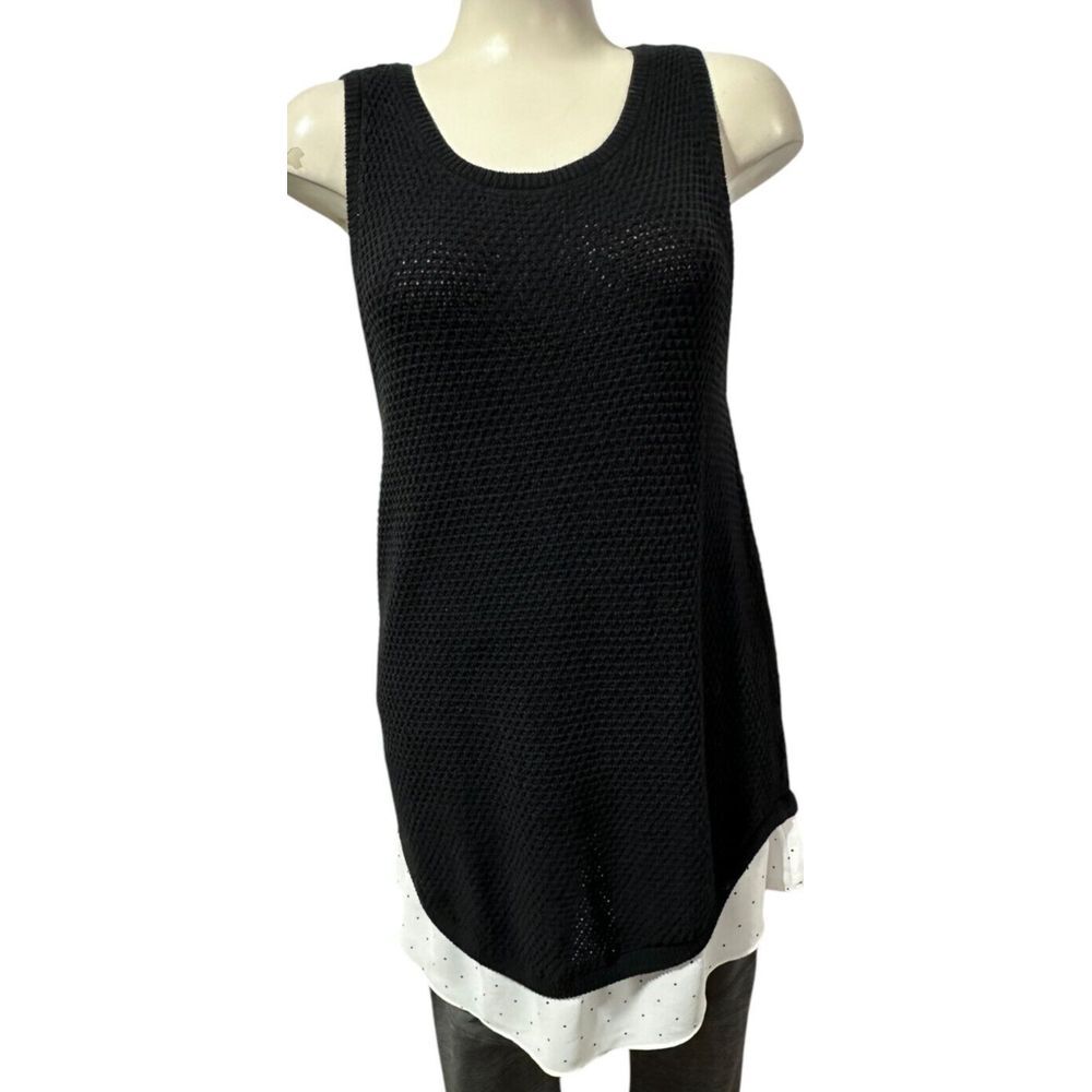 LOFT Women's Sweater Tank Top Short Sleeve Layered Shell Size‎ Medium